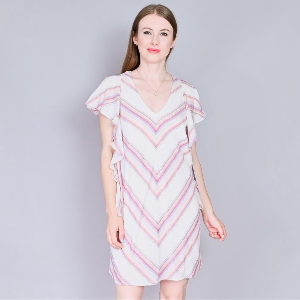 AMANDA UPRICHARD Chevron Stripe Shift Dress Size Small